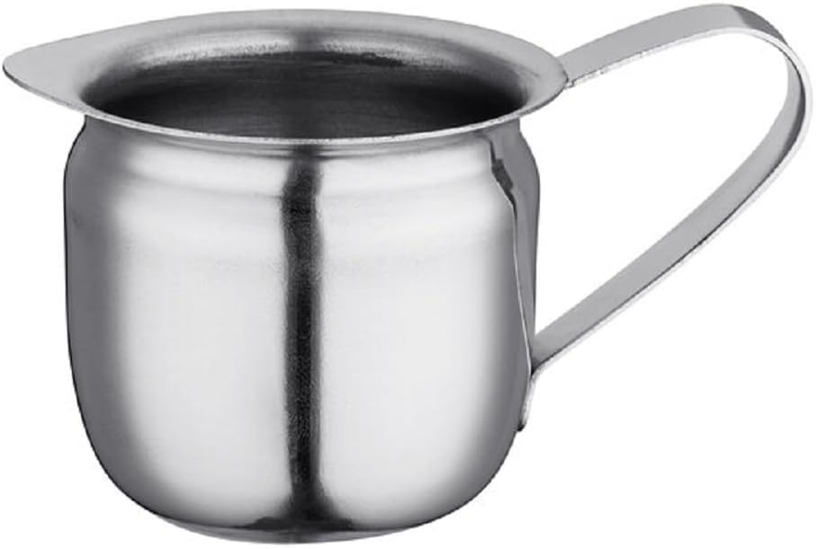 Stainless Steel Bell Creamer Set of 4- Mini Cup Container for Serving Milk Coffee Cream Salad Dressing Maple Syrup Espresso for Restaurant Cafes Home Used