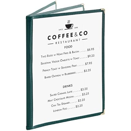 Triple Page Book Fold Restaurant Menu Covers 3 Page 6 View Set of 10- Crystal Clear Menu Covers Sleeve Menu Folder Menu Book Holders for Bar Cafe Restaurant