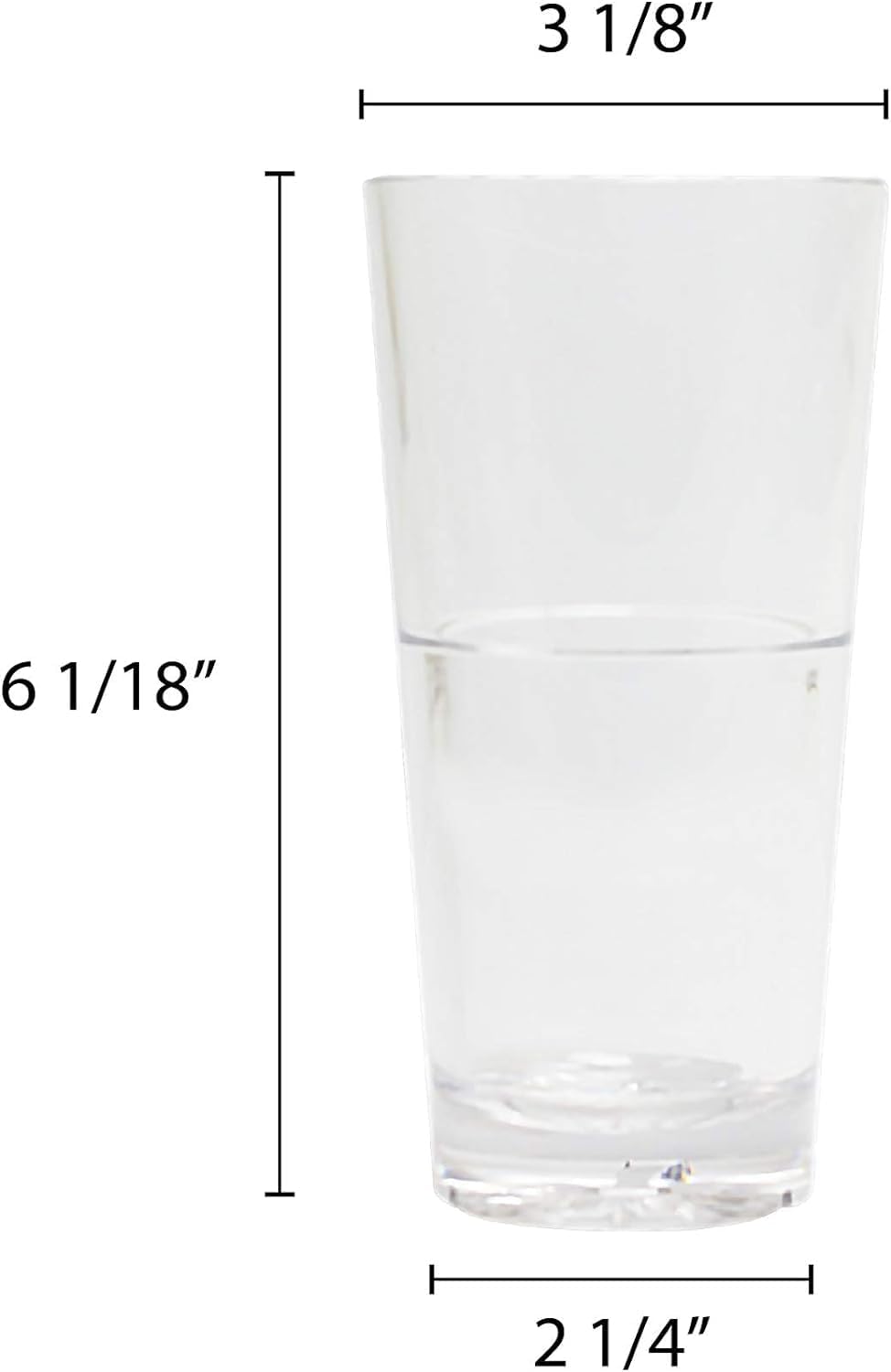 Starburst Tumbler Polycarbonate with Heavy Base Clear Color- Stackable Highball Drinking Glass Clear Tall Glass Cup Water Glass Mojito Glass Cup Cocktail Glass