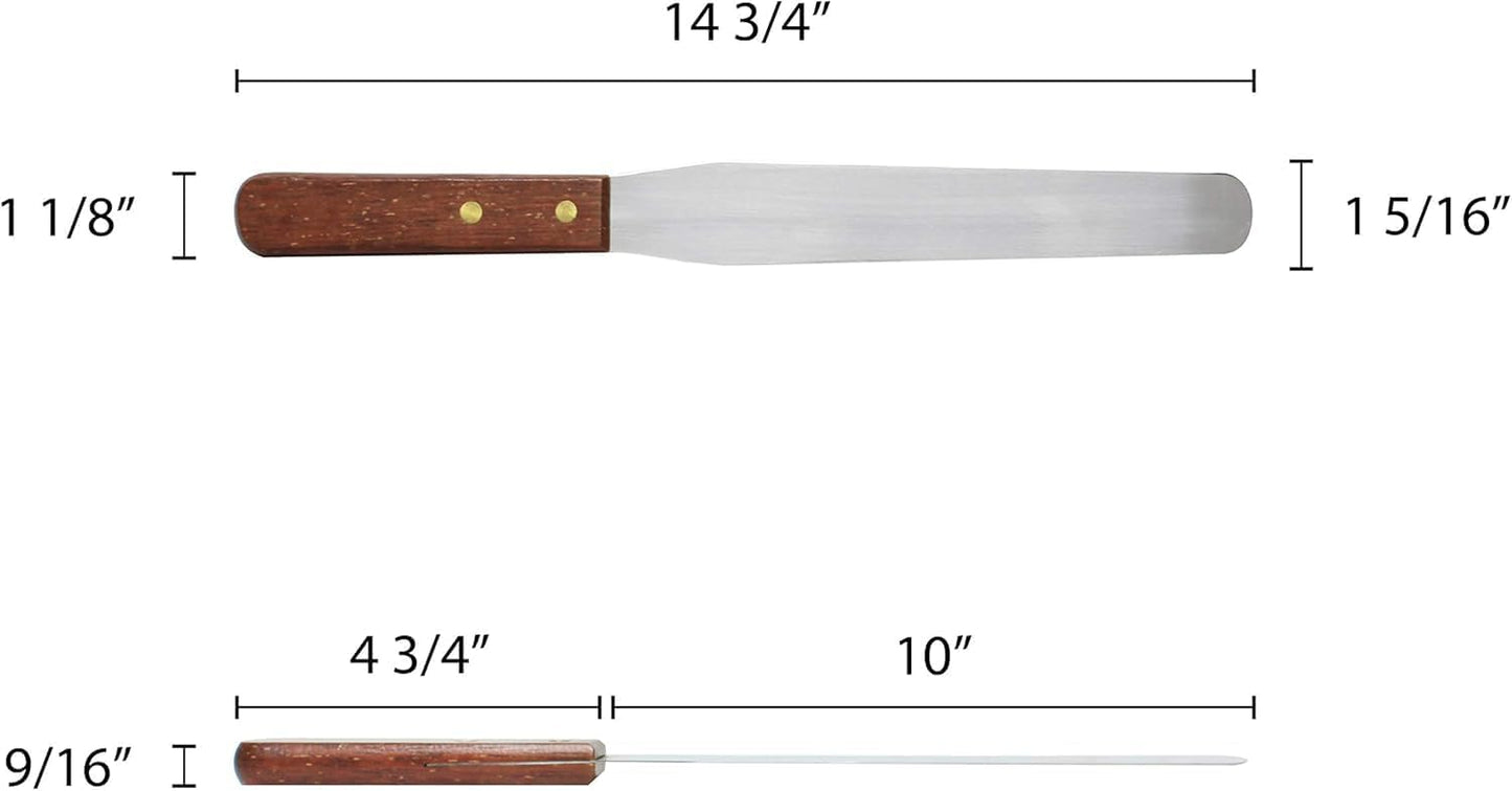 Flexible Icing Spatula Stainless Steel with Wood Handle- Butter Cake Cream Spatulas Icing Frosting Spreader Cake Decorating Spatulas for Professional Home Baking