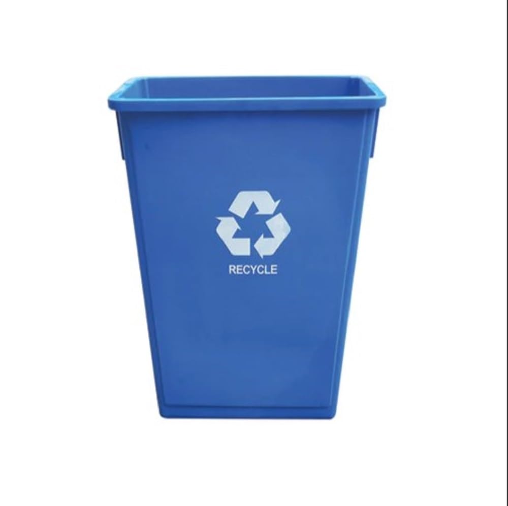 23 Gallon Recycle Trash Can Blue Color- Wastebasket Garbage Bin Lid Recycling Bin Cover Kitchen Bathroom Bedroom Office Trash Can