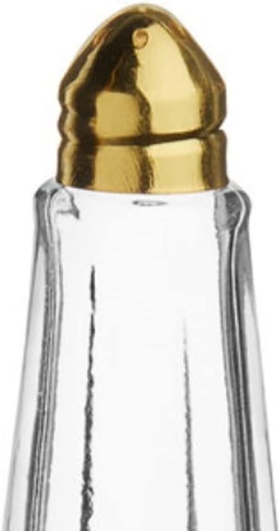 1 oz. Tower Salt Pepper Shakers with Glass Body Stainless Steel Golden Cap - Salt Shaker Salt Pepper Shakers Glass Spice Jars Accessories for Wedding Restaurant Home Kitchen
