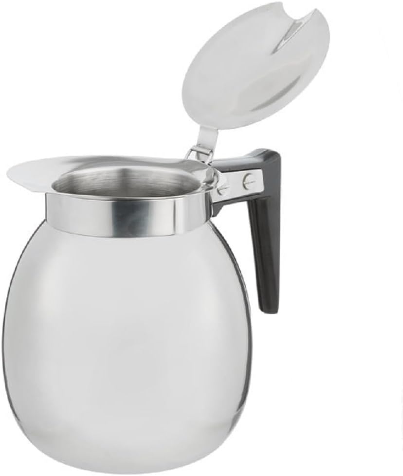 64 oz Stainless Steel Coffee Decanter with Black Easy-Grip Handle Mirror Finish- Coffee Server Beverage Serveware Coffee Carafes For Keeping Hot Liquids Coffee Pot Decanter