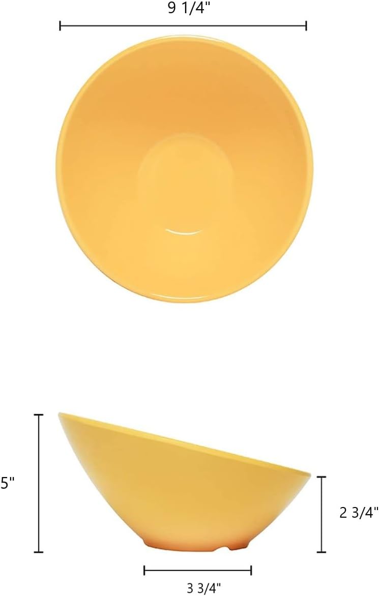 Cascading Bowl Melamine Set of 12- Dishwasher Safe Break-Resistant Serving Bowl Serving Dishes for Salads Rice Pasta Dessert Side Dishes Dinner Parties