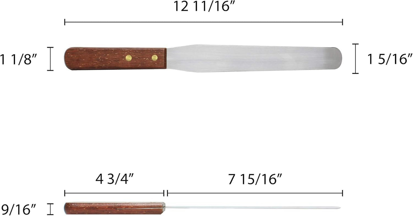 Flexible Icing Spatula Stainless Steel with Wood Handle- Butter Cake Cream Spatulas Icing Frosting Spreader Cake Decorating Spatulas for Professional Home Baking