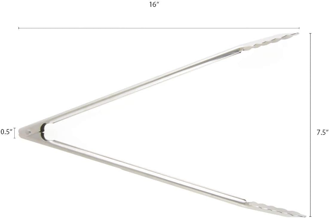 Stainless Steel Flat Spring Utility Tong with Locking Ring Set of 3- Food Tongs Cooking Tongs for Grilling Barbecue Buffets Home Restaurants Food Tong Buffet Tong Appetizer Tong