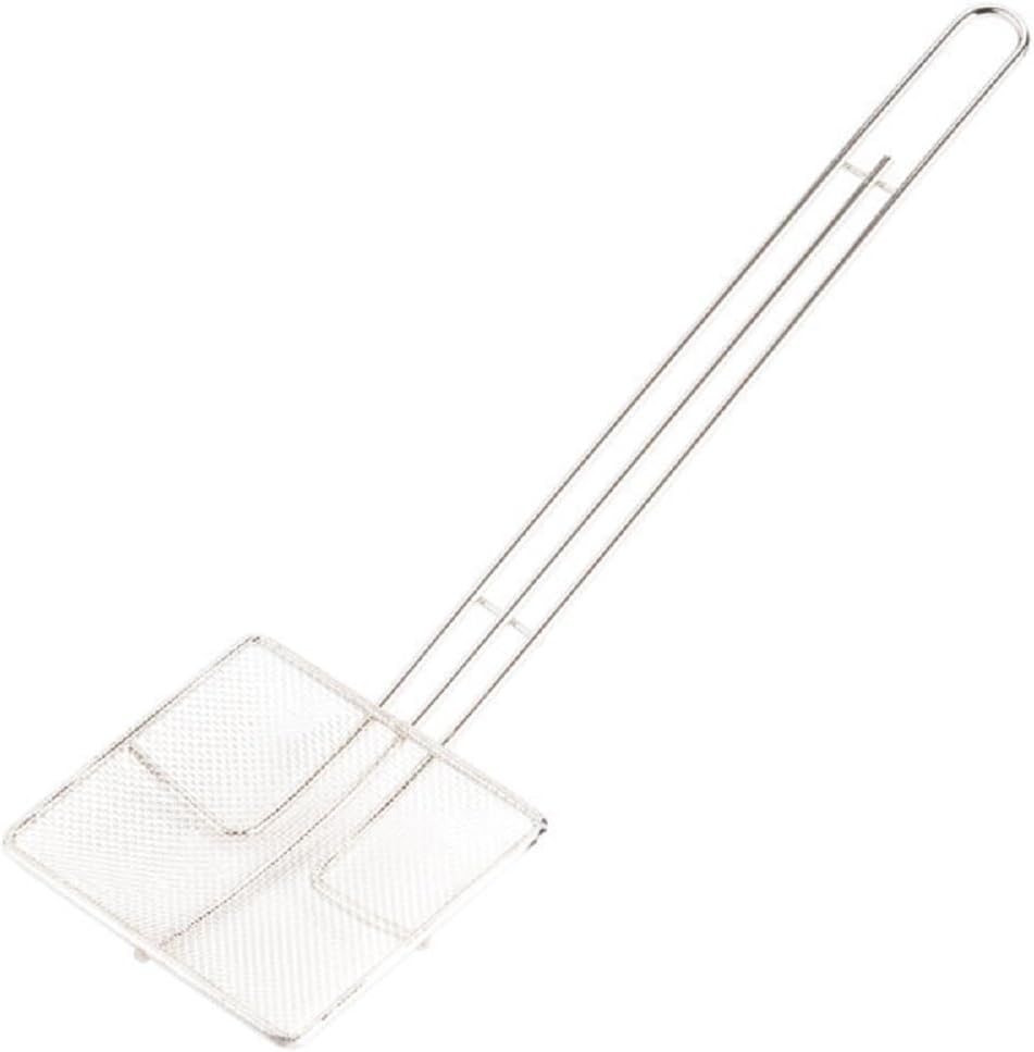 Square Wire Skimmer with Handle Length Nickel Plated- Kitchen Utensil Food Strainer Skimmer Spoon for Frying Cooking Sieve Sifters Rice Quinoa Pasta Fruits Vegetables