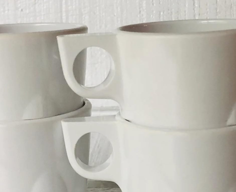 7 oz Stacking Cup Melamine Set of 12- Dishwasher Safe Break-Resistant Coffee Cup Set Reusable Plastic Cup for Latte Cappuccino Cocoa Hot Tea Mocha Home Cafe Restaurants