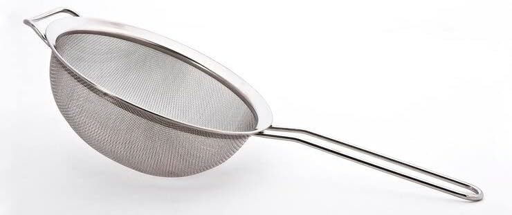 Single Mesh Strainer Stainless Steel with Frame and 3/4" Support Handle- Kitchen Utensil Food Strainer Skimmer Spoon for Cooking Sieve Sifters Rice Quinoa Pasta Fruits Vegetable