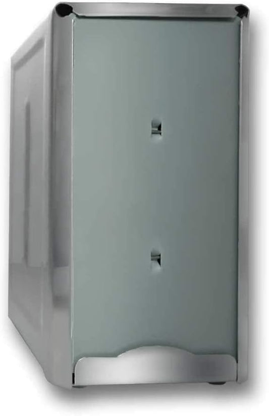 Set of 2 - Stainless Steel - Dual Sided - Tall Fold - Table Top - Napkin Dispenser with Polished Finish
