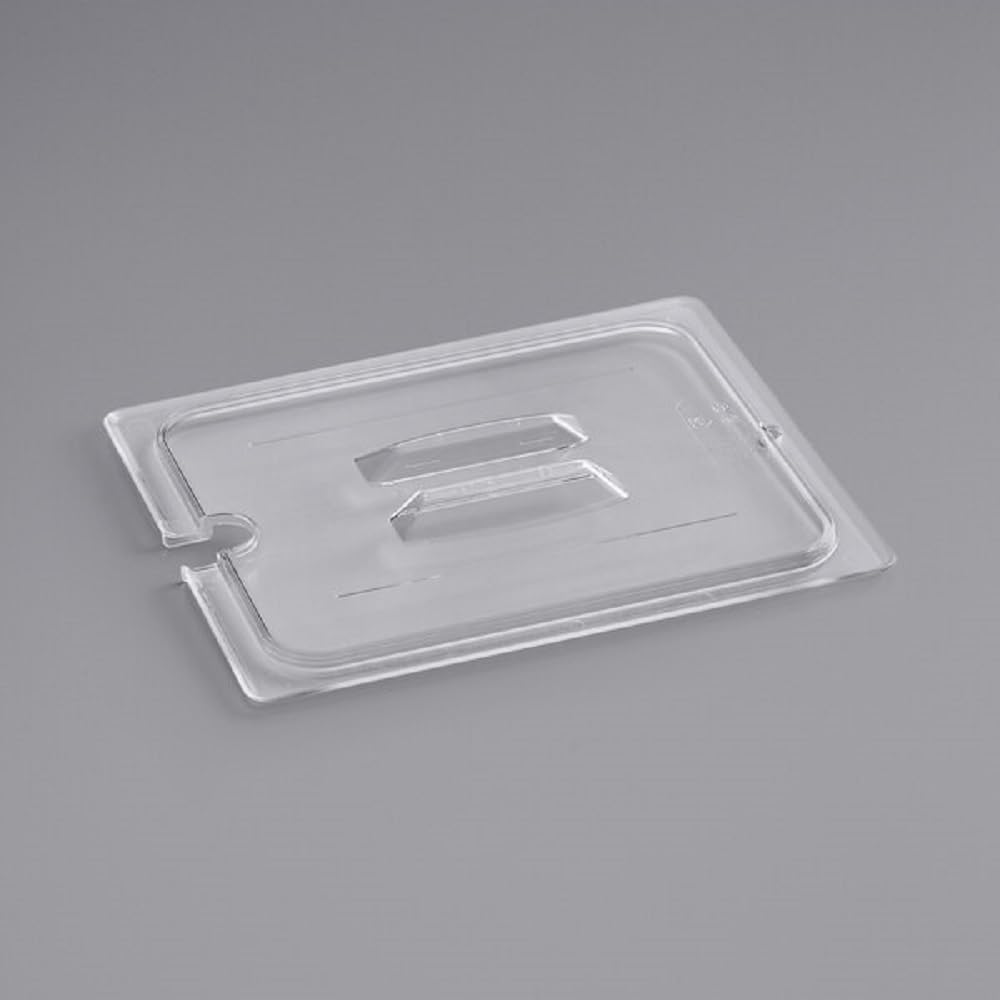 Half Size Notched Polycarbonate Handled Food Pan Lid - Food Storage Container Cover Restaurant Commercial Hotel Pans Cover for Food Prep Fruits Vegetables Beans Corns