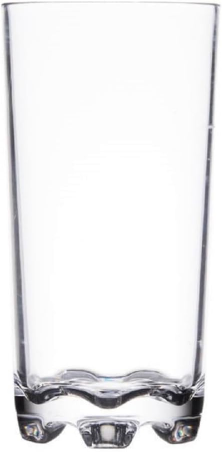 Classic Tumbler Polycarbonate with Footed Heavy Base Clear Color- Highball Drinking Glass Clear Tall Glass Cup Water Glass Mojito Glass Cup Cocktail Glass