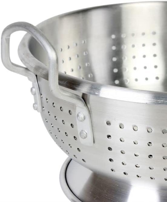 Heavy Duty Colander Commercial Pasta Strainer Aluminum- Pasta Spaghetti Berry Fruit Vegetable Kitchen Food Strainer Basket