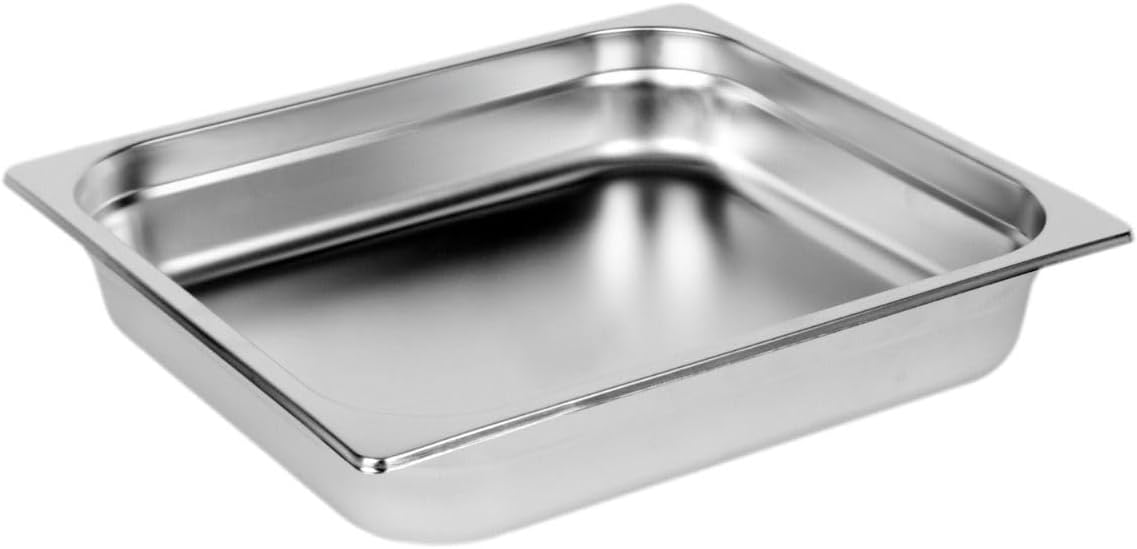 Deep Stainless Steel Anti-Jamming Steam Pan 24 Gauge- Chafing Steam Table Pans Catering Food Storage Metal Pan Hotel Pan for Restaurant Events Catering Use