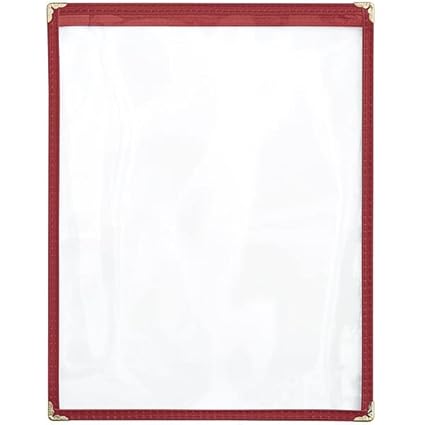 Single Restaurant Menu Covers 1 Page 2 View Set of 10- Crystal Clear Menu Covers Fits A4 Size Paper Menu Sleeve Menu Folder Menu Book Holders for Bar Cafe Restaurant