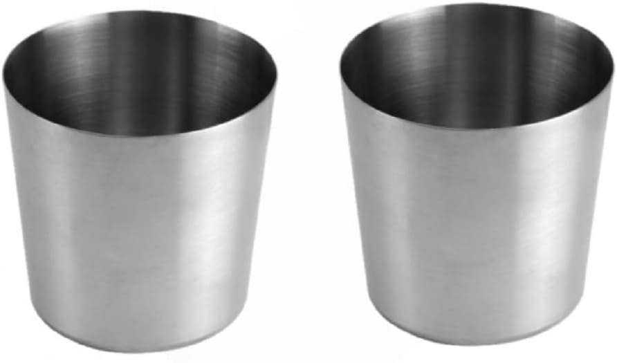 13 oz. Stainless Steel French Fry Cup Set of 2- French Fry Holder Stainless Steel Fry Cup Appetizer Cups For Serving Chips Onion Rings Tater Tots or Vegetables