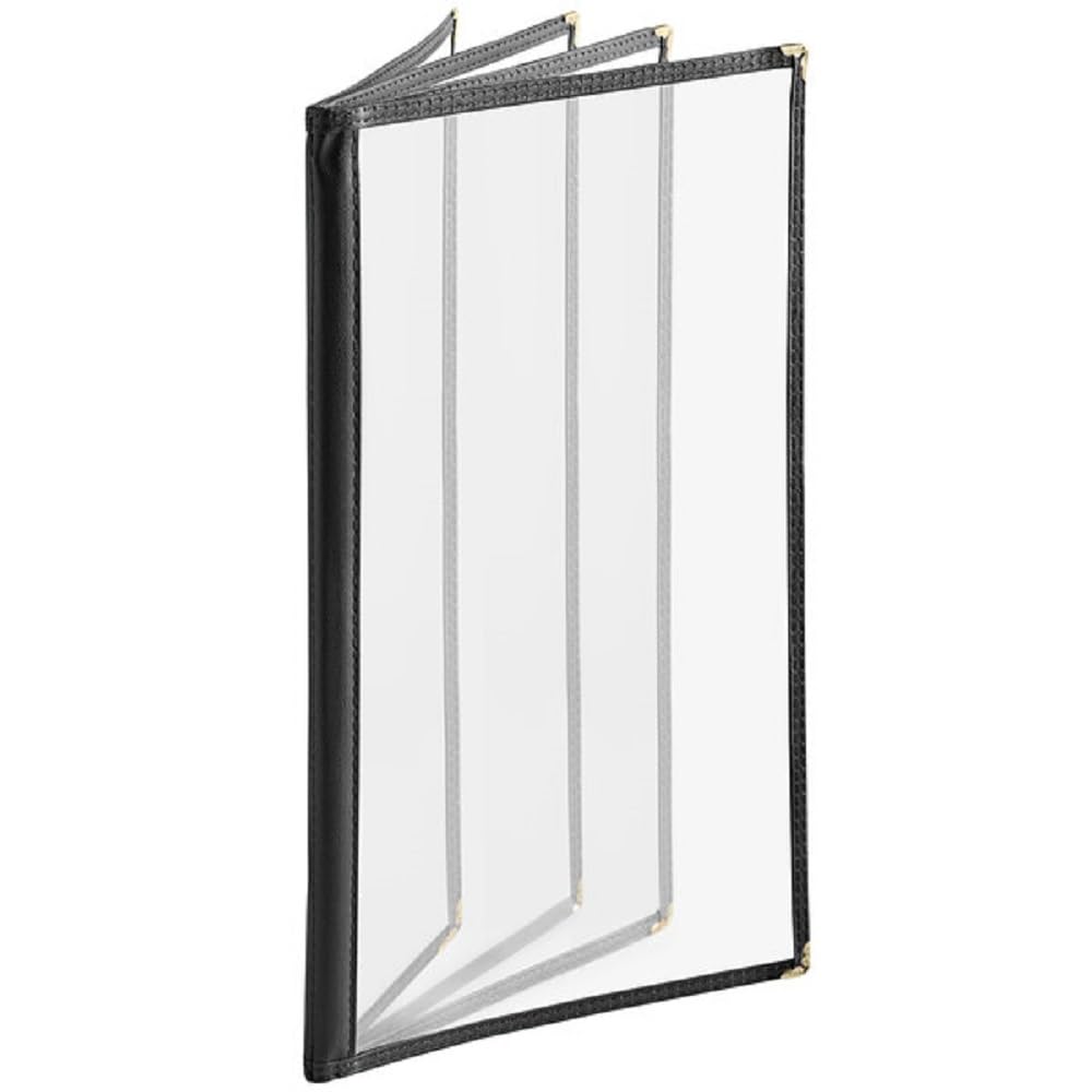 Four Page Book Fold Restaurant Menu Covers 4 Page 8 View Set of 10- Crystal Clear Menu Covers Sleeve Menu Folder Menu Book Holders for Bar Cafe Restaurant