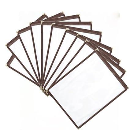 Single Restaurant Menu Covers 1 Page 2 View Set of 10- Crystal Clear Menu Covers Fits A4 Size Paper Menu Sleeve Menu Folder Menu Book Holders for Bar Cafe Restaurant
