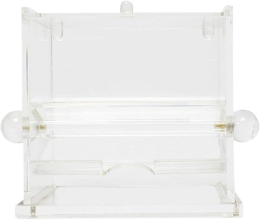 Acrylic Stirrer Dispenser Clear Color 7-5/8" x 4-1/8" x 5-5/8"- Countertop Organizer Coffee Stirrer Dispenser Storage for Plastic and Cocktail Drink Stirrers for Restaurant or Home
