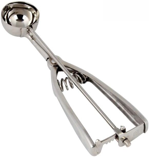 Oval Portion Scoop Disher with Twin Grip Handle Stainless Steel- Cookie Scooper for Baking Cookie Scoops For Portion Control Scoop Cookie Dough Cupcake Batter Ice Cream
