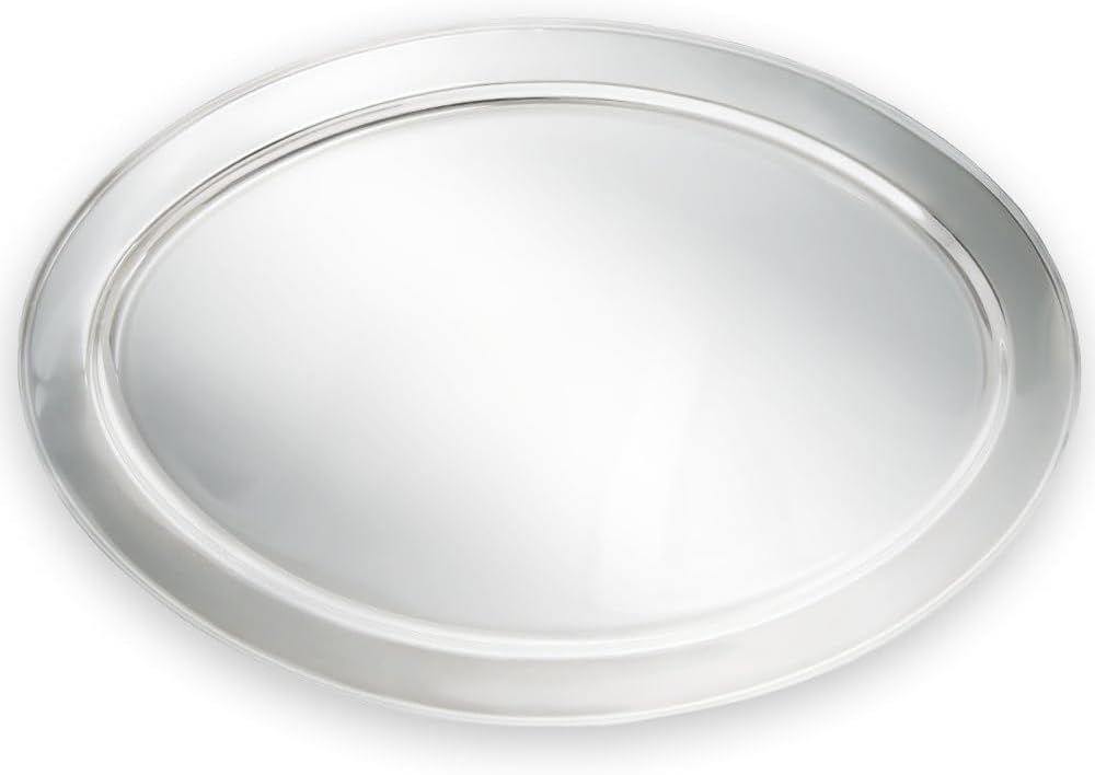 22” Stainless Steel Oval Serving Platter - Heavy Duty Metal Serving Tray Serving Platters for Appetizer Snack Fruit Cake Server Party Food Display Tray Serving Dishes for Entertaining