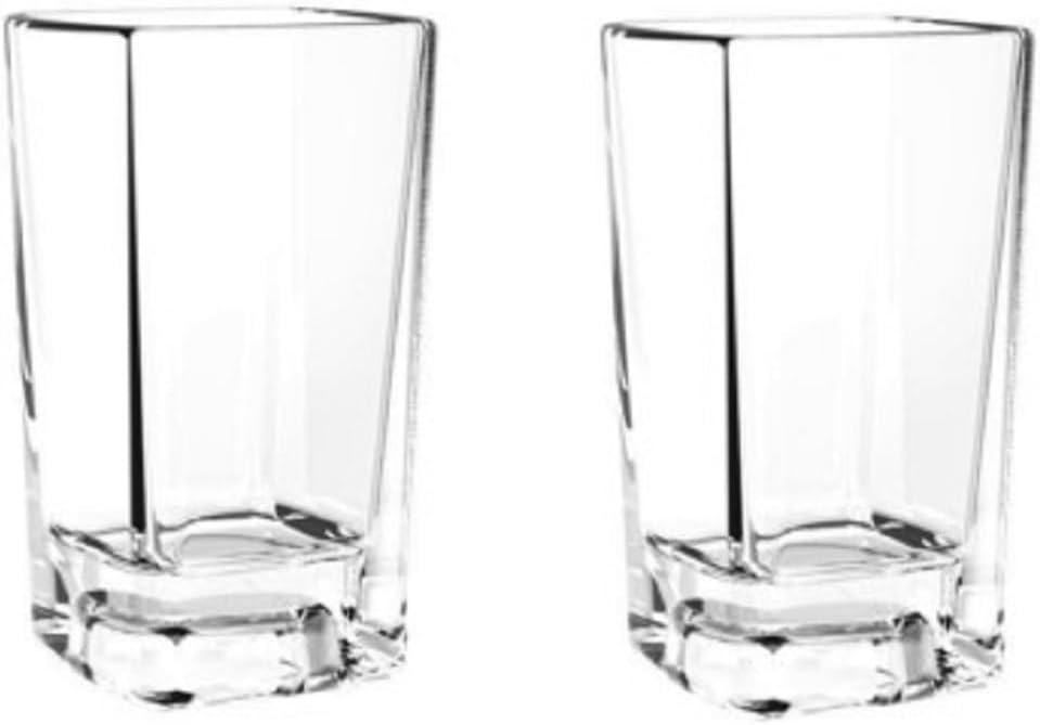 Square Shot Glass Polycarbonate with Heavy Base Clear Color Set of 2- Liquor Plastic Drinking Glass Clear Shot Glass Tequila Shots for Whiskey Tequila Vodka Espresso