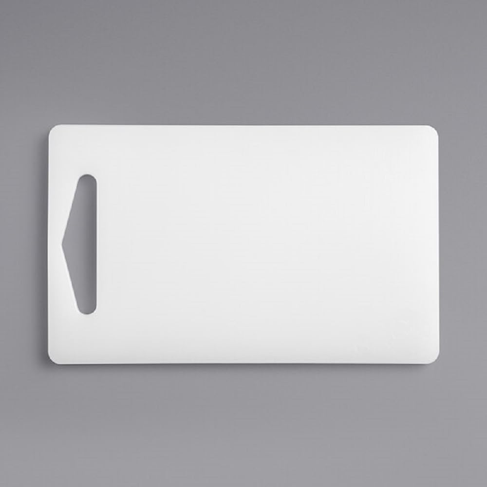 Utility Cutting Board White Plastic with Handle- Non-Skid Plastic Chopping Board Cutting Board for Kitchen Meat Vegetables Fruits Home Restaurants Dishwasher Safe