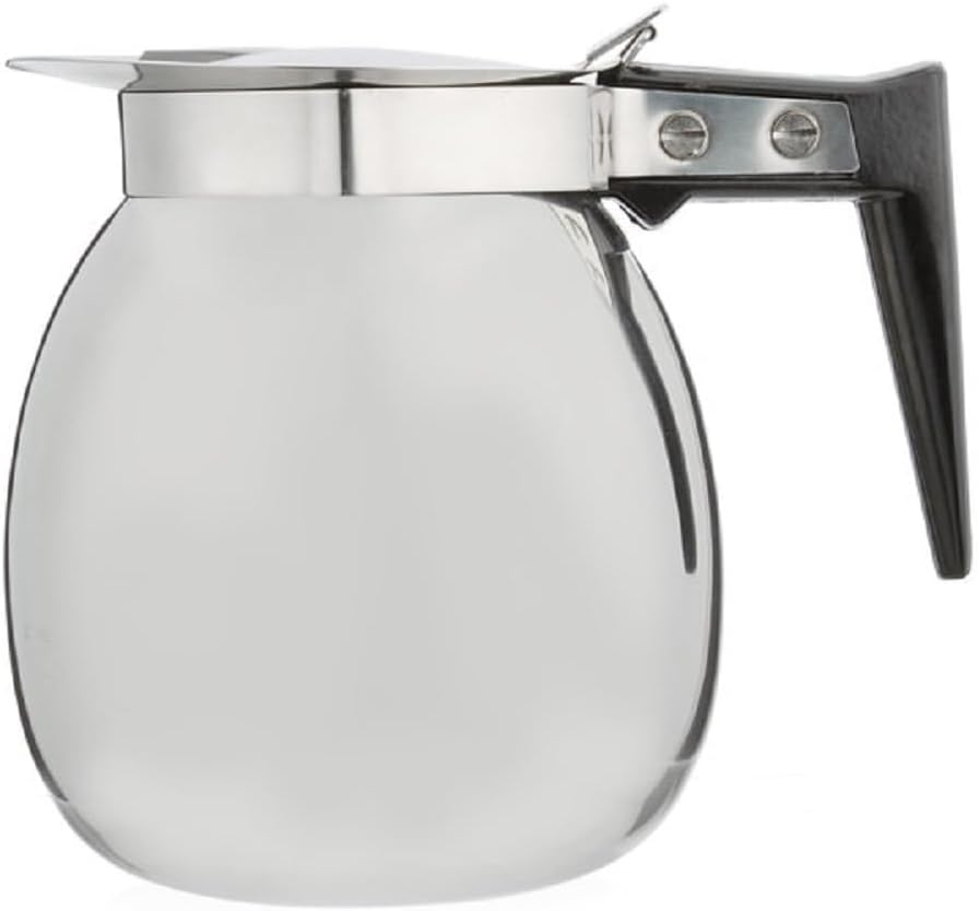 64 oz Stainless Steel Coffee Decanter with Black Easy-Grip Handle Mirror Finish- Coffee Server Beverage Serveware Coffee Carafes For Keeping Hot Liquids Coffee Pot Decanter