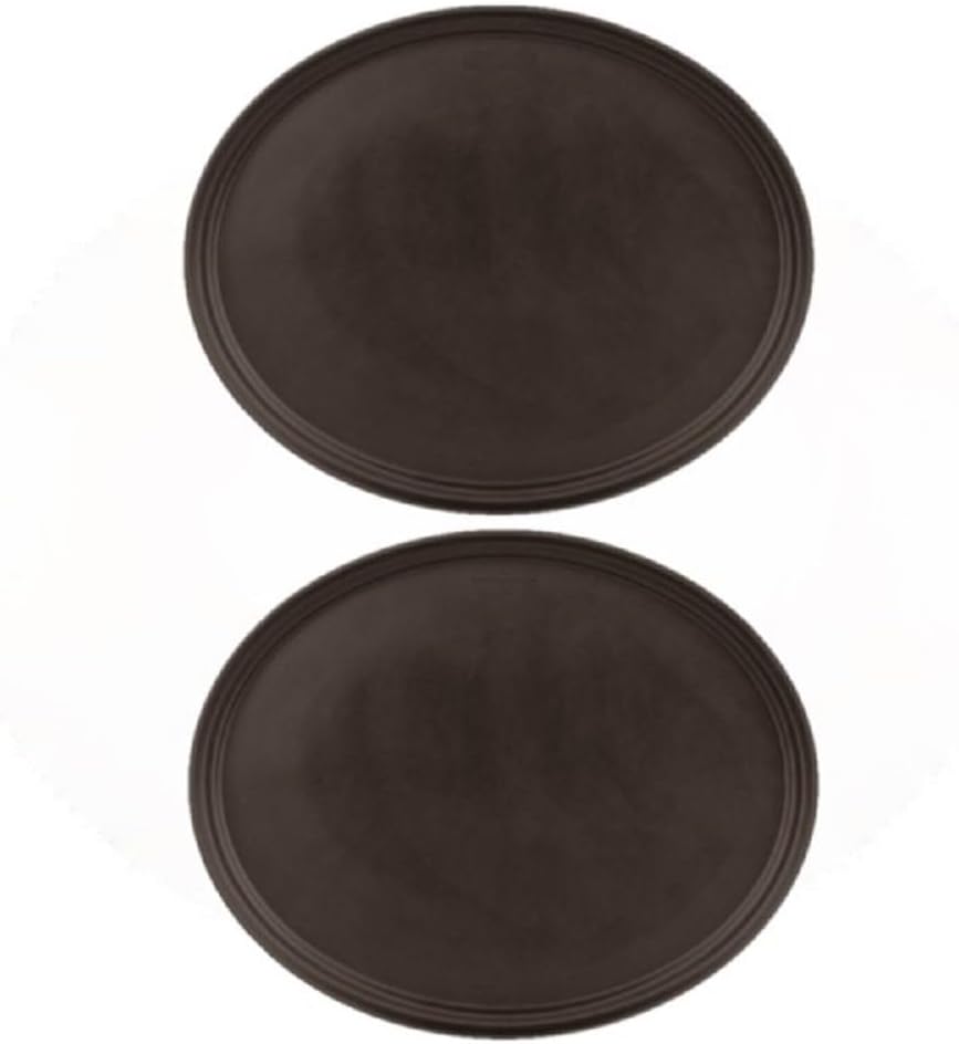 Serving Tray Fiberglass Set of 2- Non Slip Surface Service Trays Round Tray Plastic Food Meals Server Tray for Home Kitchen Restaurant Cafeteria Bar Hotel