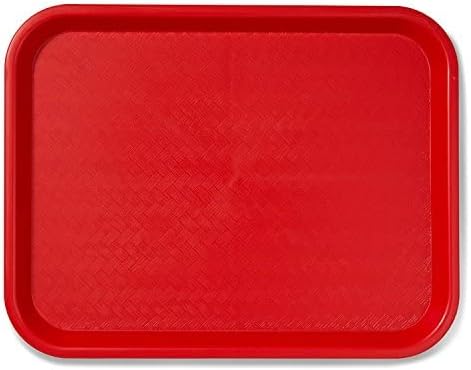 Set of 6 Plastic Fast Food Trays 10-1/2" x 13-5/8" Assorted Colors-Café Standard Cafeteria Fast Food Tray Assorted Colors