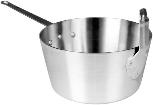 Aluminum Fryer Saucepan with Front Stem Catcher- Deep Frying Pot Deep Fryer for Fast Cooking and Easy Cleaning for Soup Pot French Fries Stews Mirror-Finished
