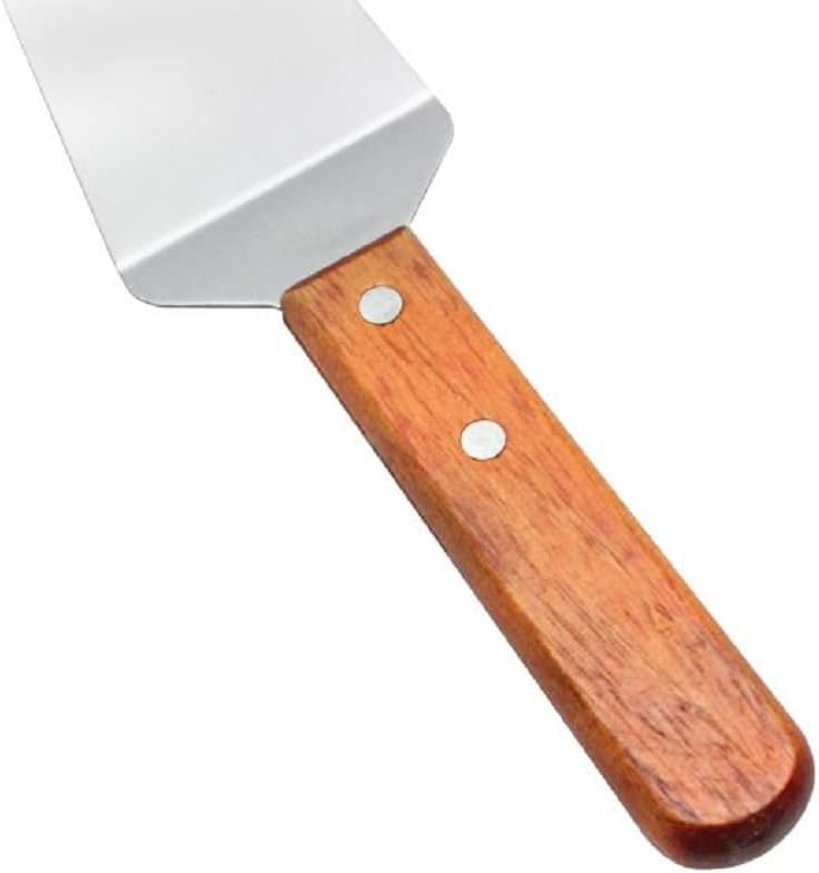 Set of 2 Stainless Steel Pizza Servers Blade with Wooden Handle- Pizza Spatula Spatula Cutter Triangular Spade Pie Pastry Spatula for Cake Dessert Tart Pie and Pizza