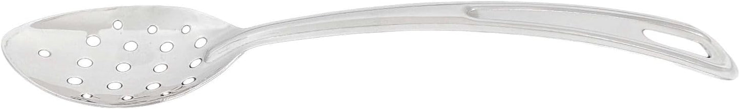 Perforated Curved Basting Spoon Stainless Steel with Hanging Slot- Pot Basting Spoon Utensil Spoon for Mixing Stirring Cooking & Serving Kitchen Accessories Restaurants and Home