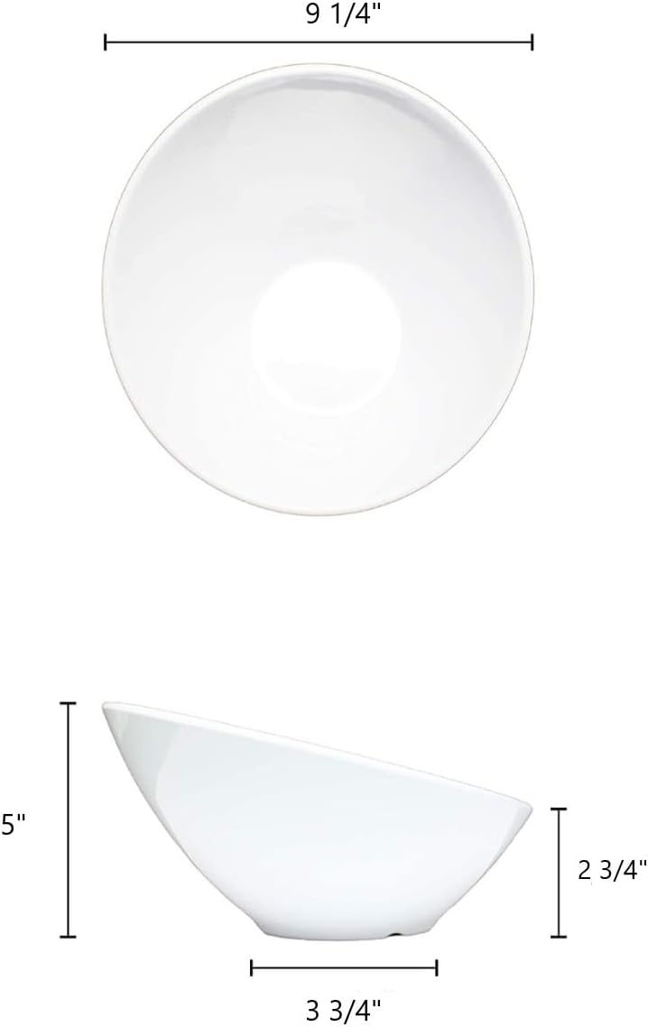 Cascading Bowl Melamine Set of 12- Dishwasher Safe Break-Resistant Serving Bowl Serving Dishes for Salads Rice Pasta Dessert Side Dishes Dinner Parties