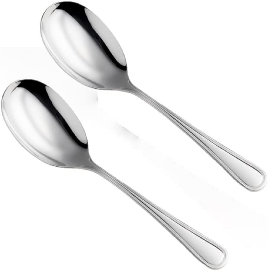 Luxor Spoon Stainless Steel Set of 2- Serving Utensils Spoon Flatware Basting Serving Cutlery Kitchen Tableware Buffet Serving Utensils for Home Kitchen and Restaurant