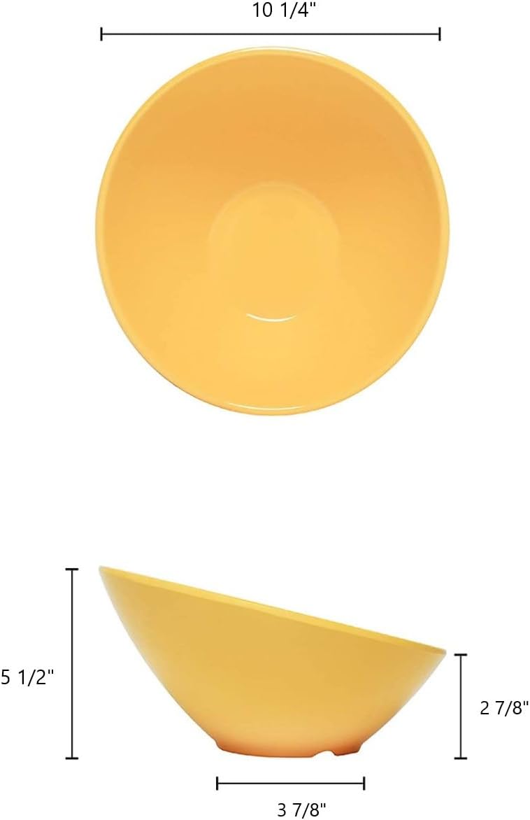 Cascading Bowl Melamine Set of 12- Dishwasher Safe Break-Resistant Serving Bowl Serving Dishes for Salads Rice Pasta Dessert Side Dishes Dinner Parties