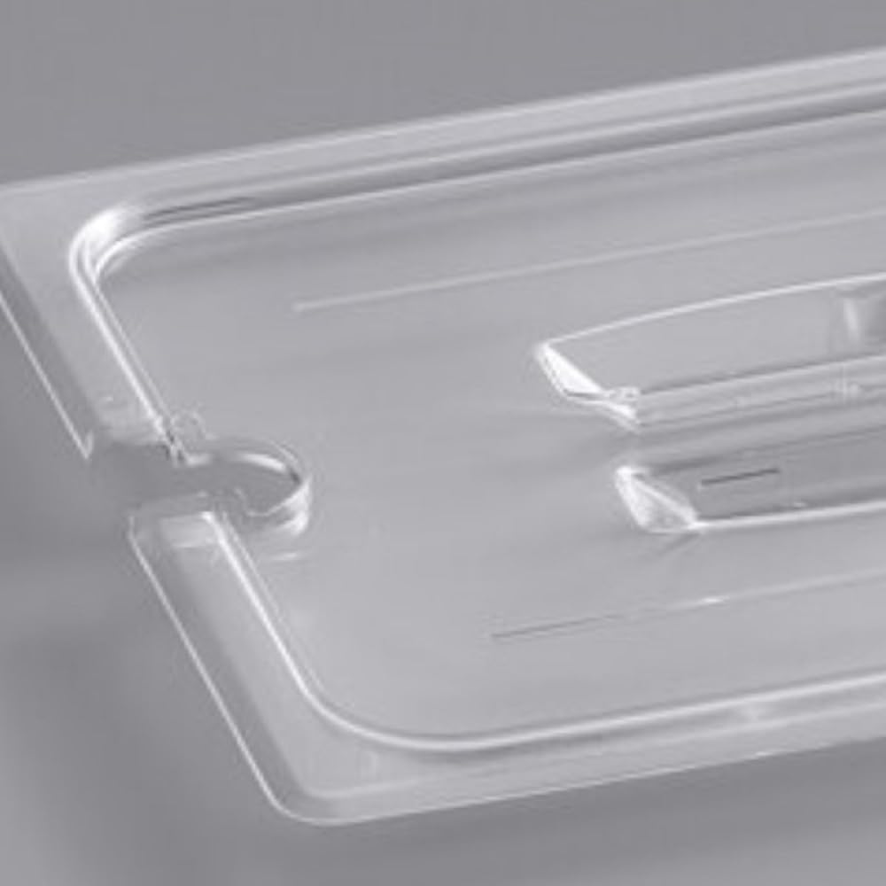 Half Size Notched Polycarbonate Handled Food Pan Lid - Food Storage Container Cover Restaurant Commercial Hotel Pans Cover for Food Prep Fruits Vegetables Beans Corns