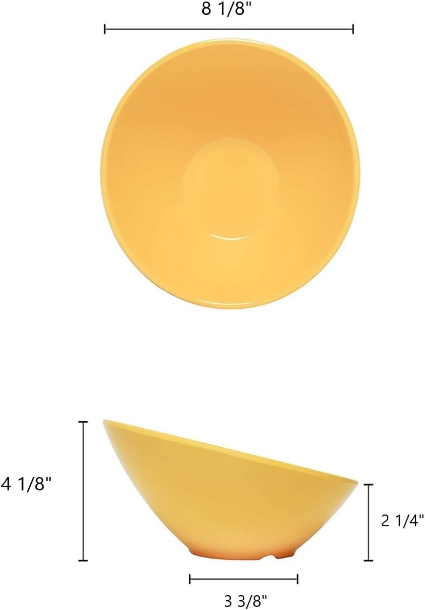 Cascading Bowl Melamine Set of 12- Dishwasher Safe Break-Resistant Serving Bowl Serving Dishes for Salads Rice Pasta Dessert Side Dishes Dinner Parties