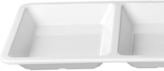 28 oz Rectangular 3-Section Tray Passion Melamine - Dishwasher Safe Serving Bowl Dipping Sauce Dishes Sauce Bowls for Dips Chips Veggies Fruits Home Restaurants