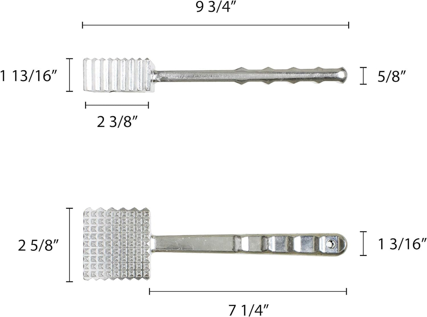 Meat Tenderizer Aluminum Head and Handle- Meat Tenderizer Hammer Dual-side Mallet for Kitchen Heavy Duty Pounder For Tenderizing Steak Beef Chicken and Fish