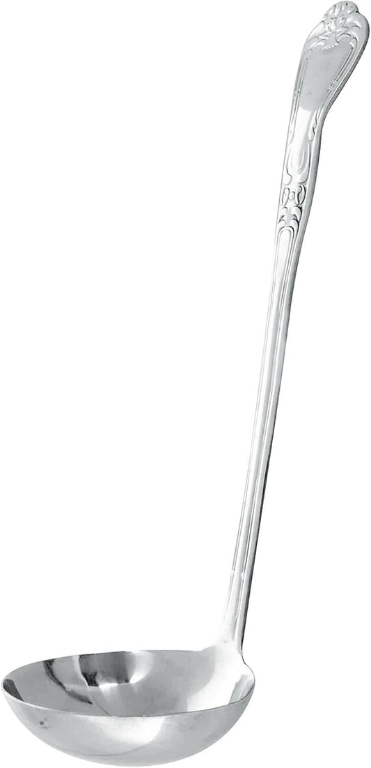 Sunflower Pattern Gravy Ladle Stainless Steel with Handle- Kitchen Accessories for Cooking and Serving Spoon for Soup Chili Gravy Salad Dressing Pancake Batter