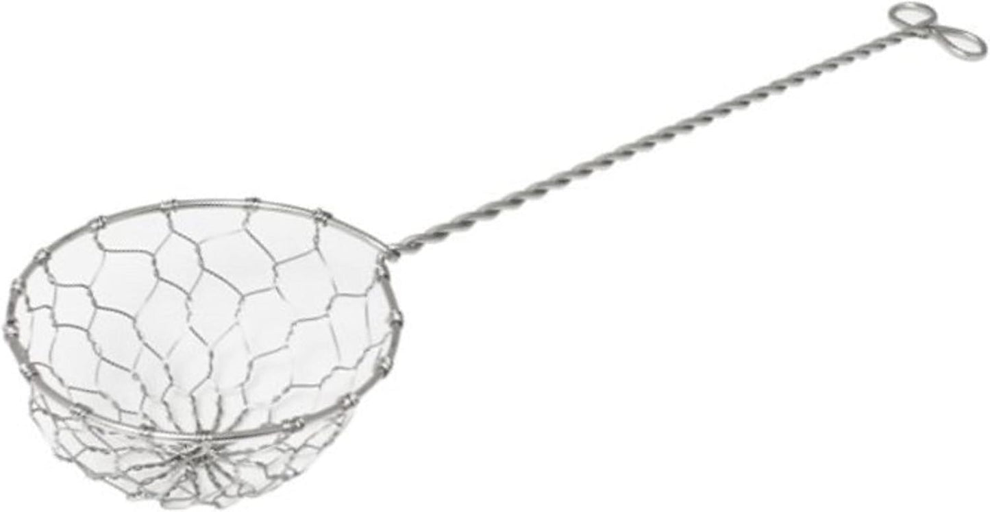2-3/8” Stainless Steel Skimmer for Hot Pot or Shabu-Shabu- Mini Mesh Skimmer Spoon Asian Strainer Ladle Spider Wire Skimmer Colander Strainer Spoon Hot Pot Tortellini Meatball