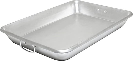 All-Purpose Aluminum Bake & Roasting Pan with Foldable Handles – 26-1/4" x 18-1/4" – Versatile Baking Tray & Roaster for Cookies, Cakes, Chicken, and More – Perfect for Oven Baking & Roasting