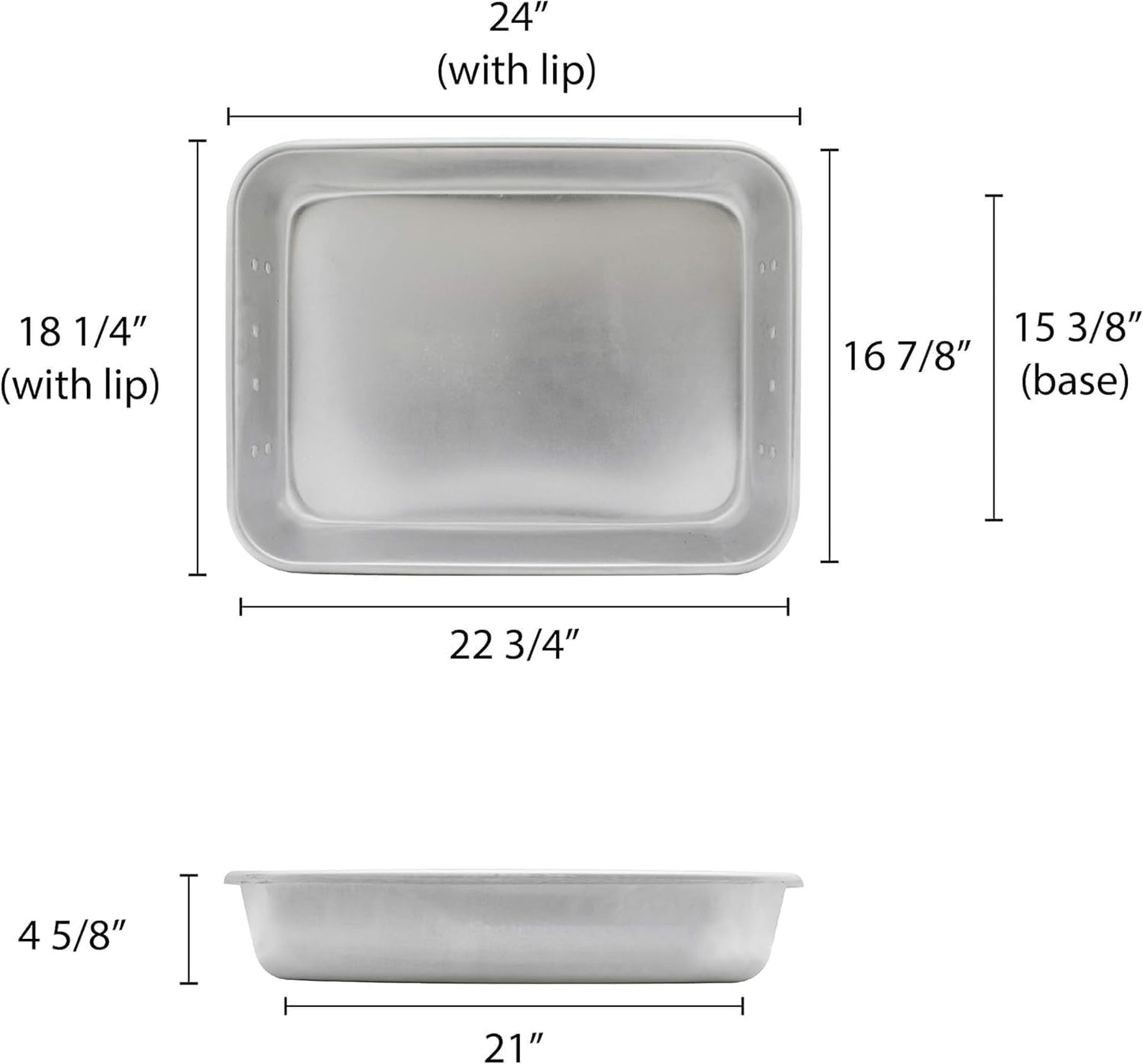 Rectangular Roaster Pan Aluminum - Roasting Pan Turkey Roaster Pan Broiler Pan Great for Chicken Lamb and Vegetable