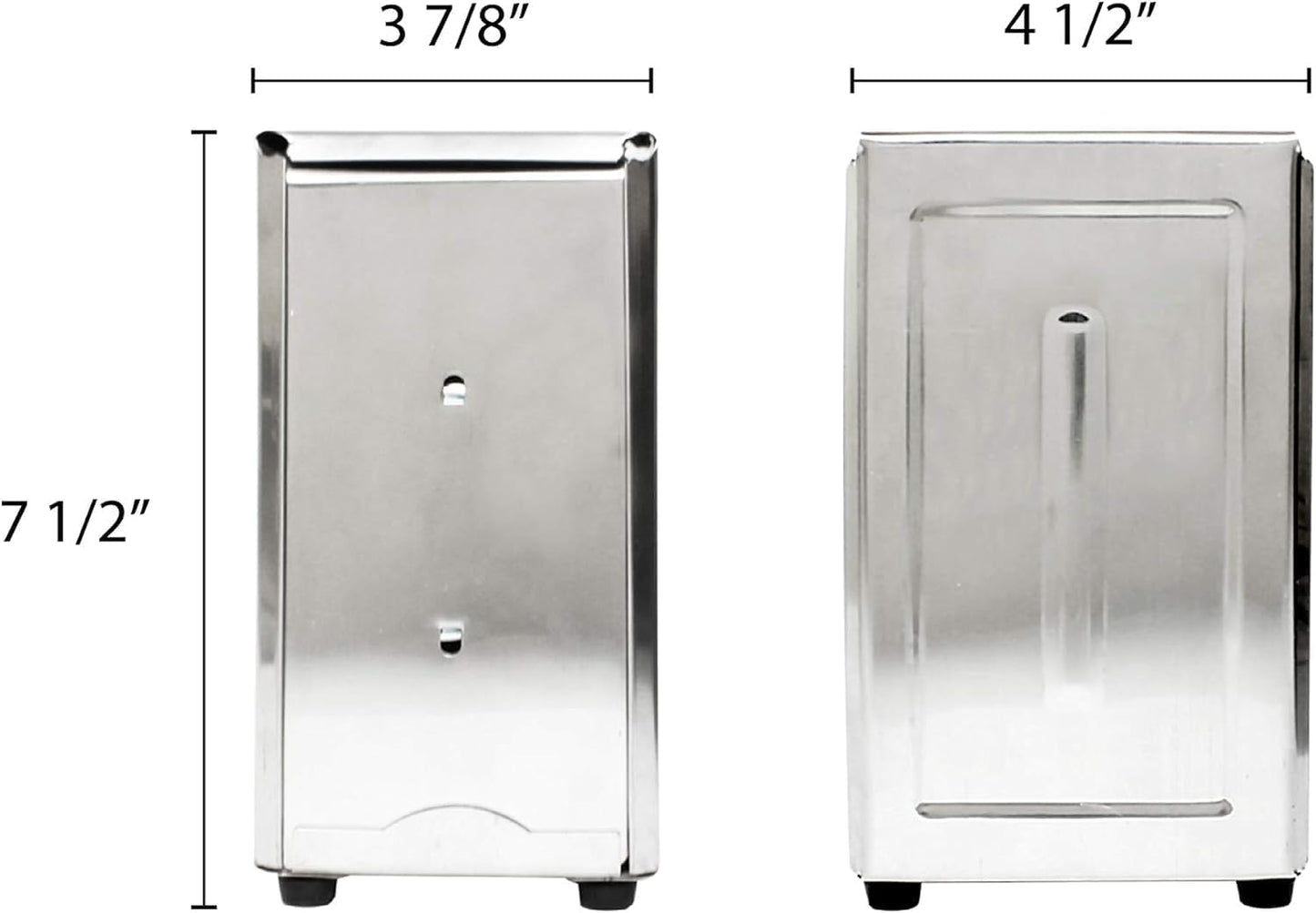 Stainless Steel Napkin Dispenser Dual Side Fold with Polished Finish - Table Top Napkin Dispenser for Kitchen Dining Table Suitable for All Dining Room