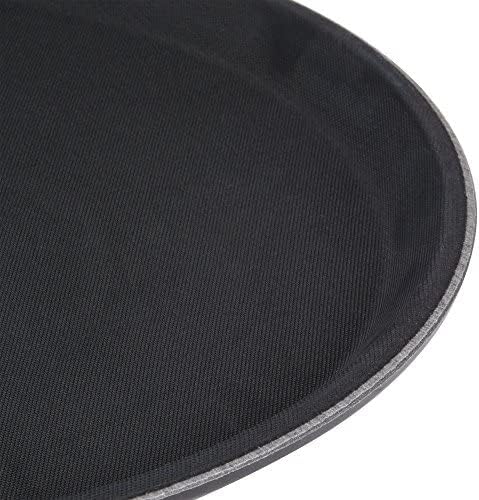 Round Non-Slip Serving Trays Black Restaurant Serving Tray Rubber Lined Serving Tray Serving Coffee Appetizer Breakfast Perfect for Kitchen Café Hotel and Restaurants