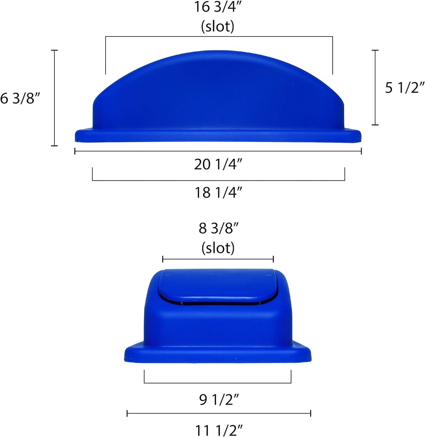 23 Gallon Recycle Trash Can Blue Color- Wastebasket Garbage Bin Lid Recycling Bin Cover Kitchen Bathroom Bedroom Office Trash Can