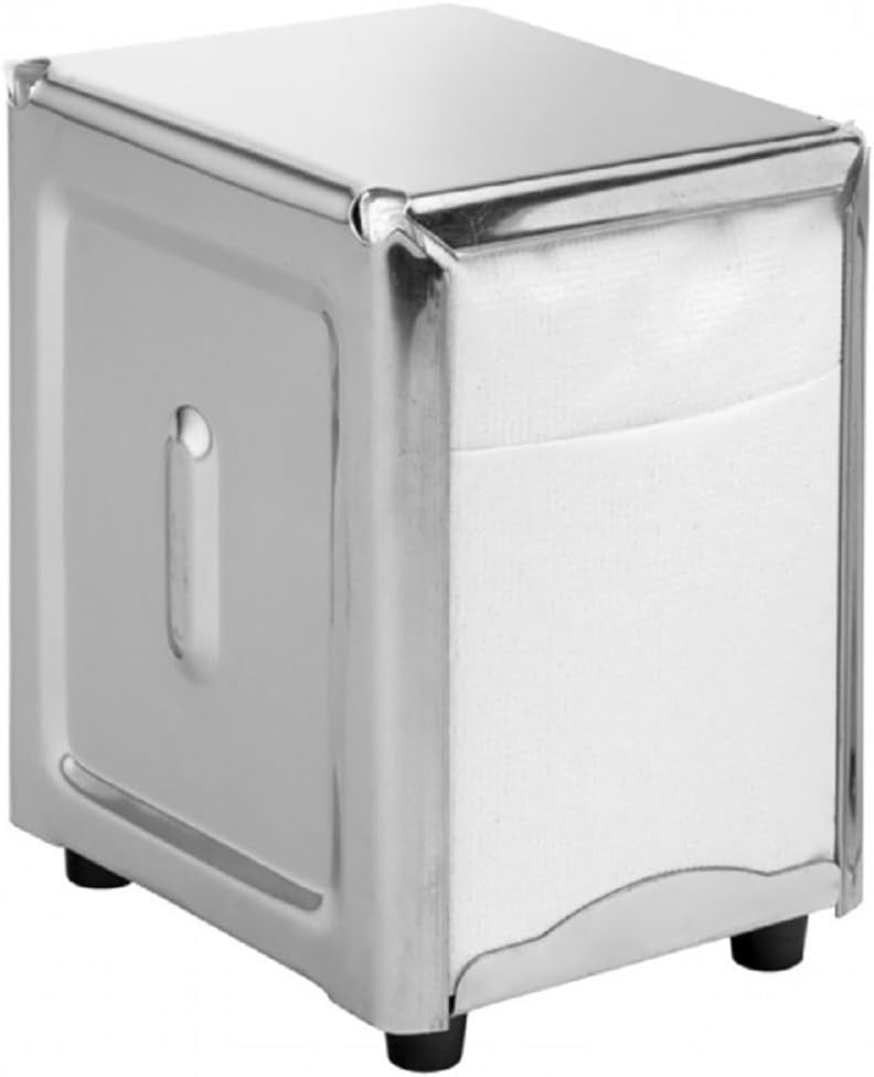 Stainless Steel Napkin Dispenser Dual Side Fold with Polished Finish - Table Top Napkin Dispenser for Kitchen Dining Table Suitable for All Dining Room
