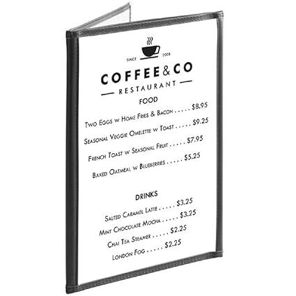 Triple Fold Restaurant Menu Covers 3 Page 6 View Set of 10- Crystal Clear Menu Covers Fits A4 Size Paper Sleeve Menu Folder Menu Book Holders for Bar Cafe Restaurant
