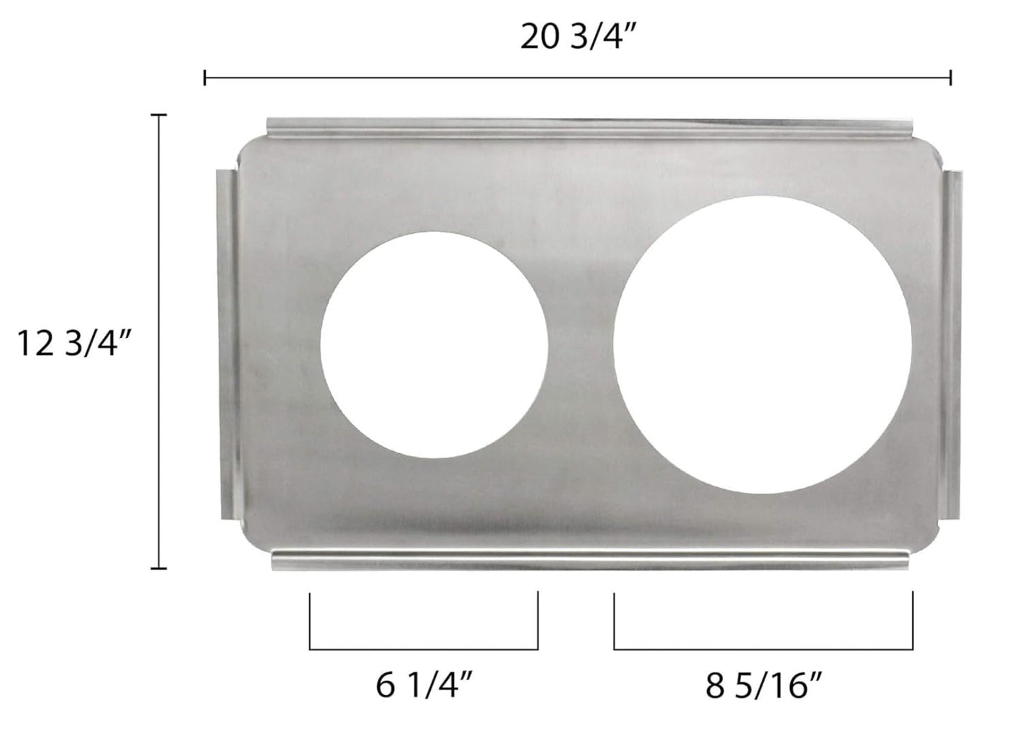 2 Holes Stainless Steel Steam Table Adapter Plate Inset Pans - for Soup Station Soup Warmer Soup Chafer Applicable for Kitchen Hotel Catering Restaurant Buffet